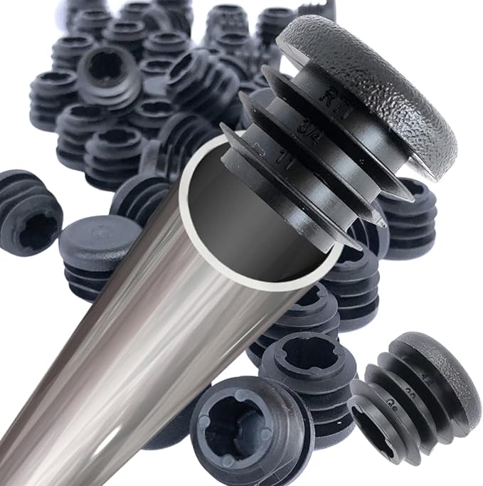 Plastic Pipe Clip - 8 szt. Czarne Okrągłe Plastikowe Zaślepki