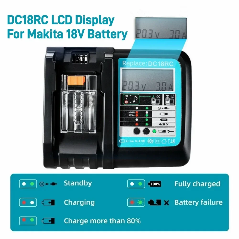 Makita Drill Hp1640 - Ładowarka DC18RC Li-ion 3A do akumulatorów