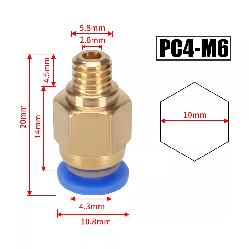 10 sztuk/partia PC4-M6 PC4-01  – Ptfe Tape Thread recenzja i cena